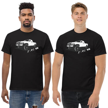 Men wearing a 2nd Gen Dodge Ram Truck T-Shirt From Aggressive Thread - Color Black